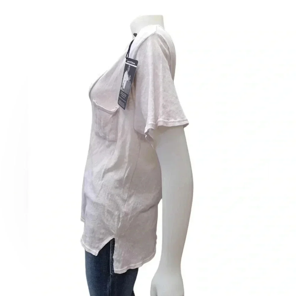 Good Hyouman Week End Pale Pink  Cotton V Neck T Shirt Size Medium - Picture 3 of 10